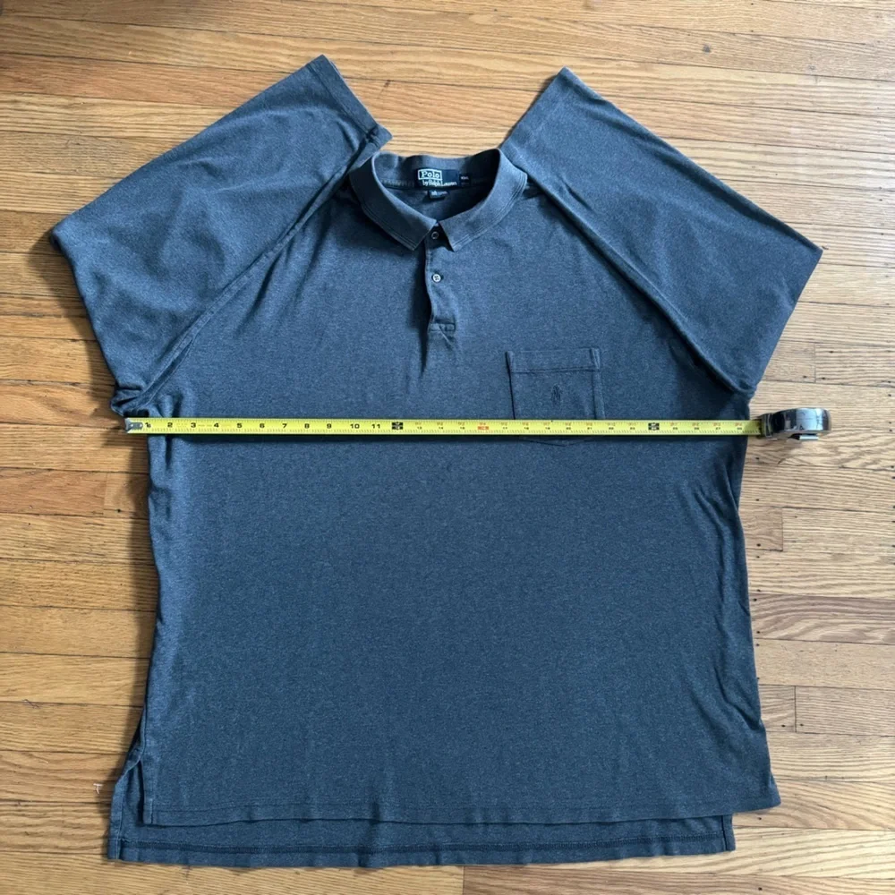 Ralph Lauren Charcoal Polo Long Sleeve 3 Button-Up Collared Shirt Size XXL